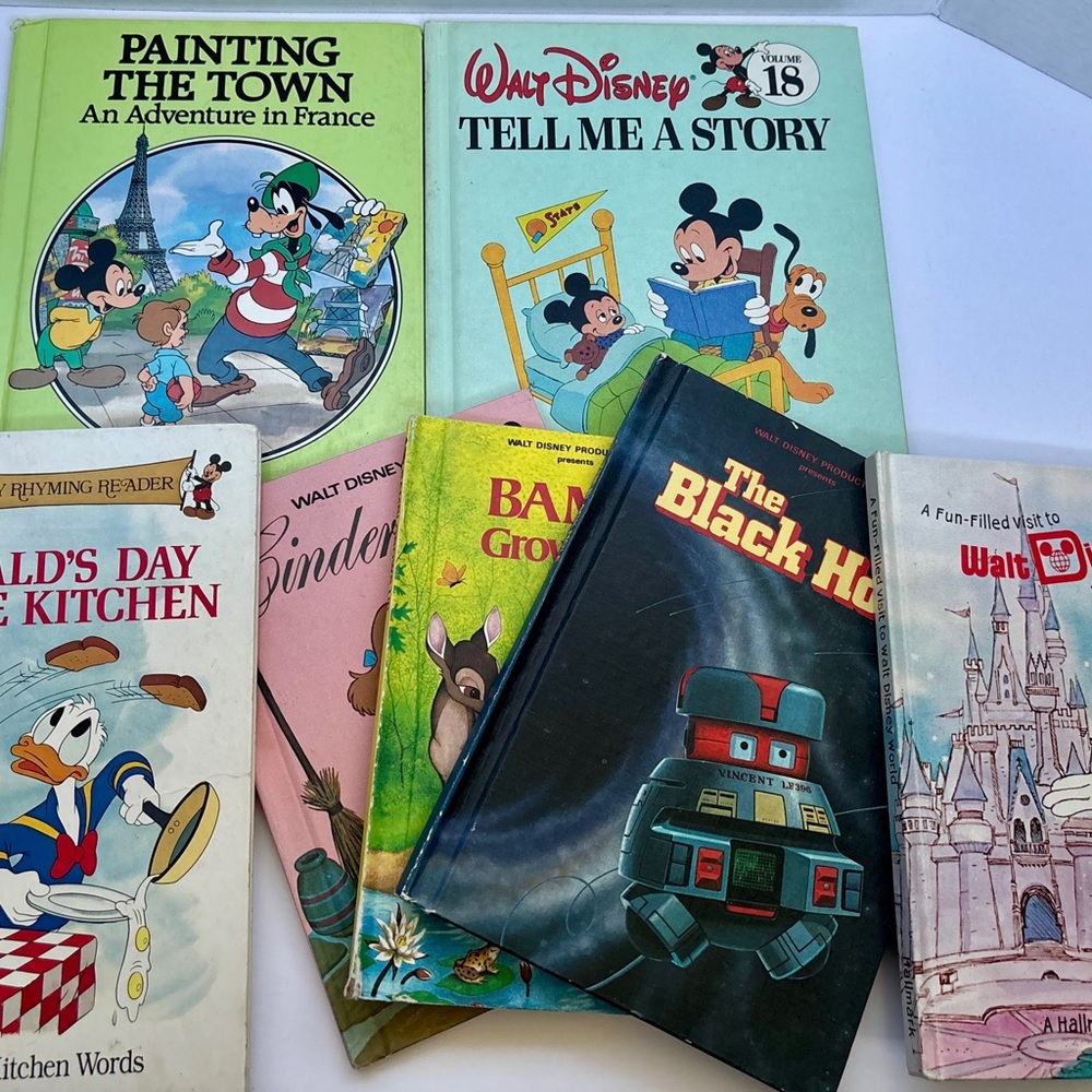 Vintage 1970s 1980s Set 7 Walt Disney Books Inc 1972 Hallmark Disney Pop Up Book